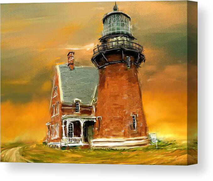 Block Island Canvas Print featuring the painting Southeast Glow by Lourry Legarde