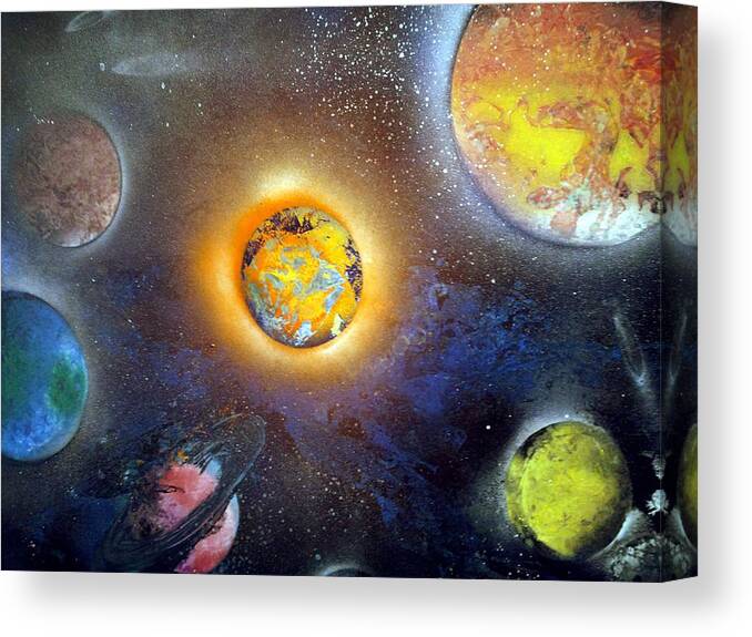 Outer Space Canvas Print featuring the painting Space by Gerry Smith