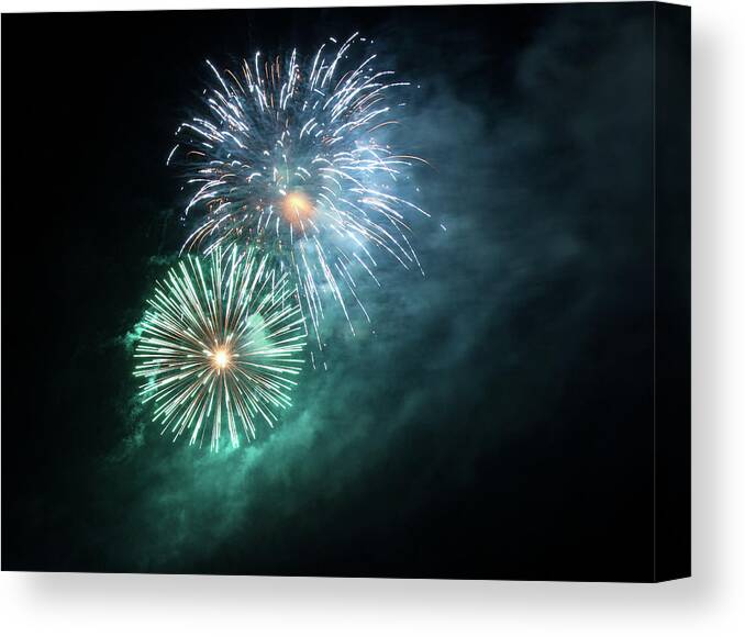 Chinese Culture Canvas Print featuring the photograph Spectacular Fireworks by Zeiss4me
