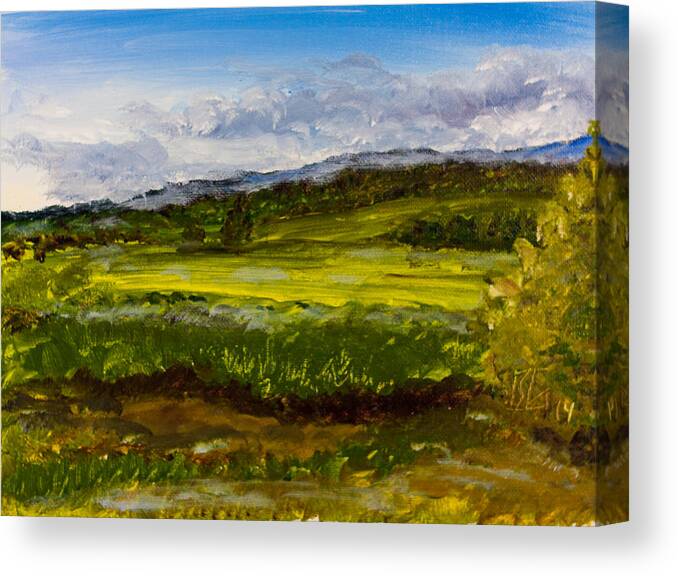 Hills Canvas Print featuring the painting Spring Green by Lee Stockwell