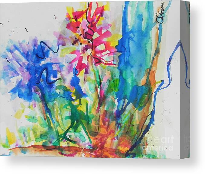 Watercolor Painting Canvas Print featuring the painting Spring Is In The Air by Chrisann Ellis