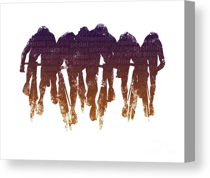 Cycling Canvas Print featuring the painting Sprint Finish by Sassan Filsoof
