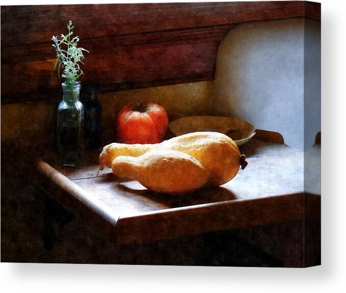 Tomato Canvas Print featuring the photograph Squash and Tomato by Susan Savad