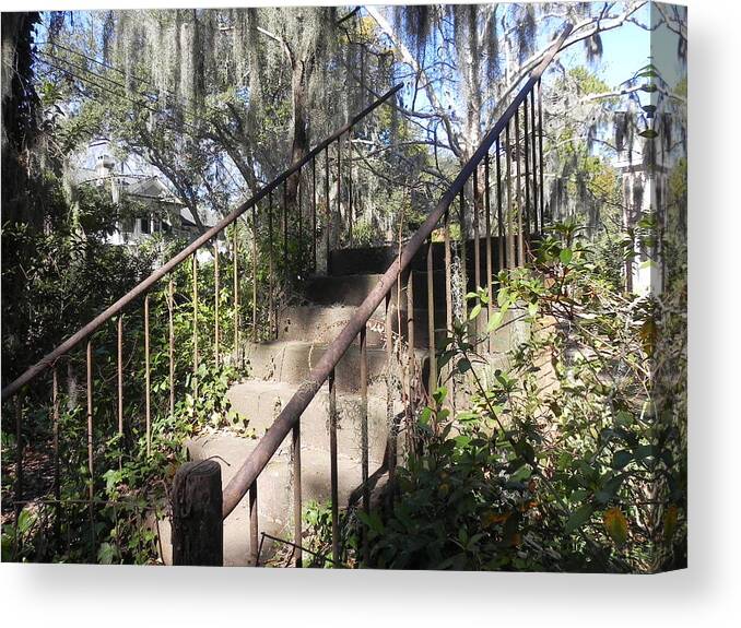 Beaufort South Carolina Canvas Print featuring the photograph Stairway to Nowhere by Patricia Greer