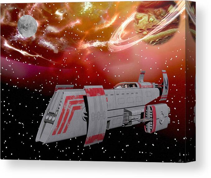 Space Canvas Print featuring the digital art Starship Wonder by Michele Wilson