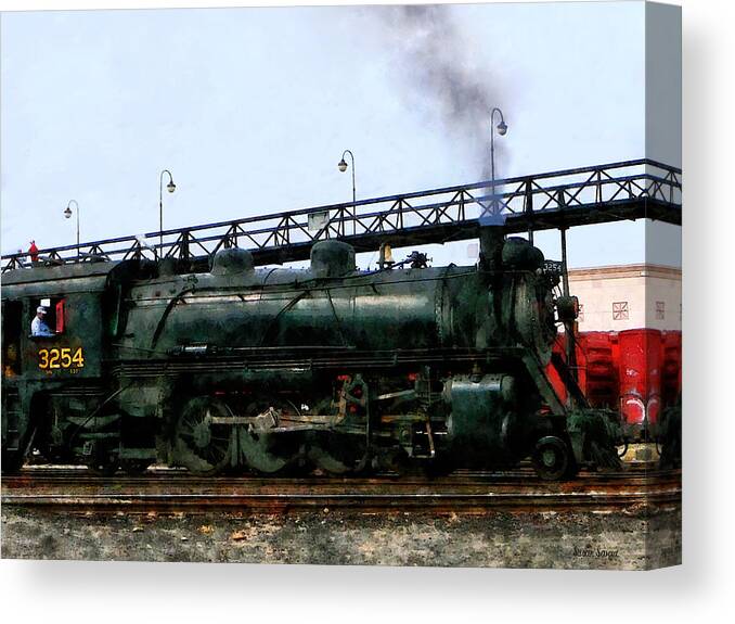 Trains Canvas Print featuring the photograph Steam Locomotive by Susan Savad