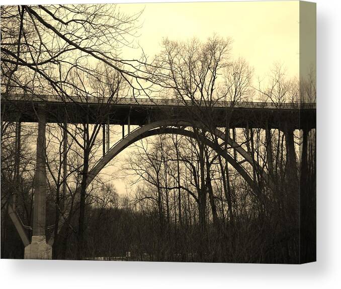 Bridge Canvas Print featuring the photograph Steel and Wood by Wendy Gertz