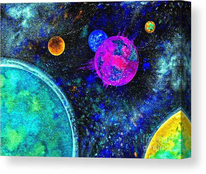 Stellar Flares Canvas Print featuring the painting Stellar Flares by Bill Holkham