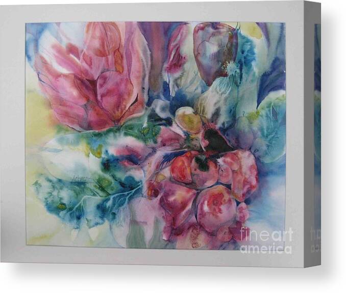 Fluid Canvas Print featuring the painting Still life by Donna Acheson-Juillet