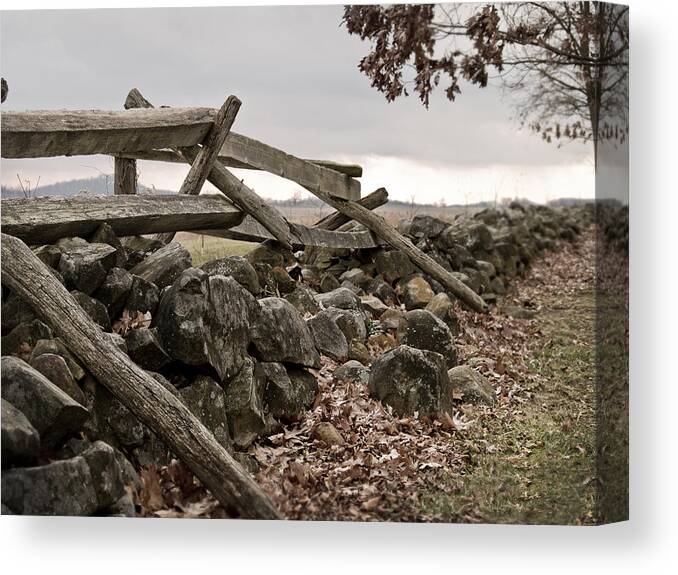 Stone Canvas Print featuring the photograph Stone Fence by Andy Smetzer