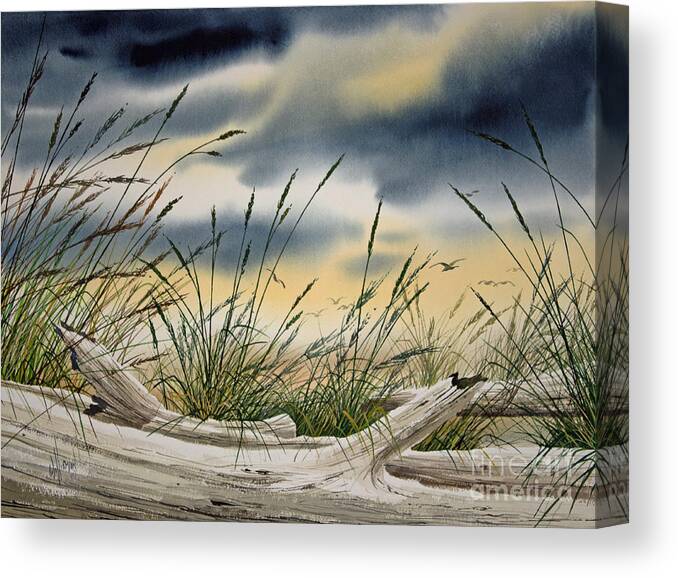 Maritime Art.maritime Painting Canvas Print featuring the painting Storm Along the Shore by James Williamson