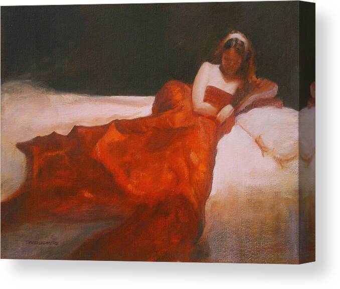 Sensuous Canvas Print featuring the painting Study for Repose by David Ladmore