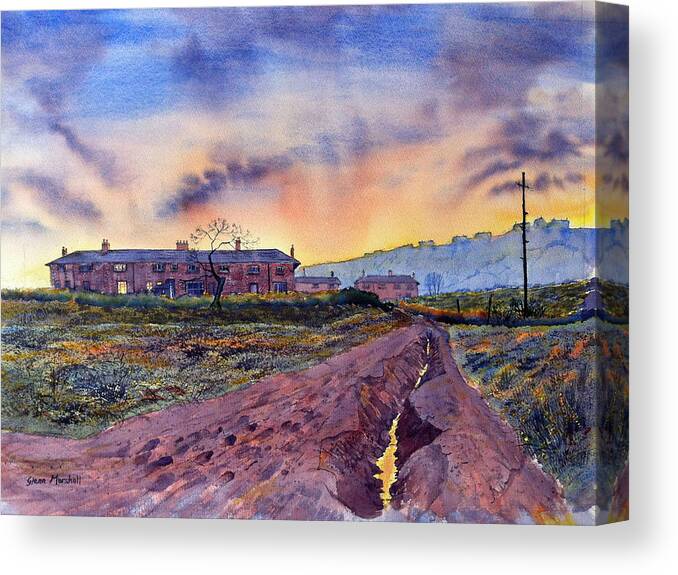 Glenn Marshall Canvas Print featuring the painting Sugarwell Hill in Leeds by Glenn Marshall