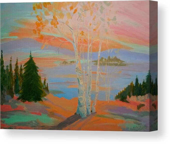 Landscape Canvas Print featuring the painting Sullivan Sunset by Francine Frank
