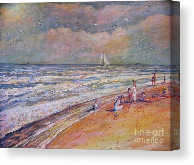 Summer Vacations Canvas Print featuring the painting Summer Vacations by Dariusz Orszulik