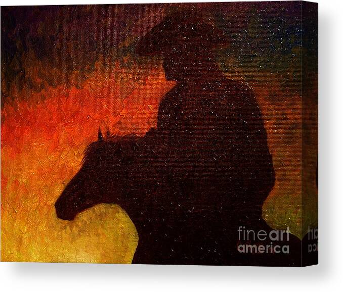 Western Canvas Print featuring the painting Sundown by Catherine Howley