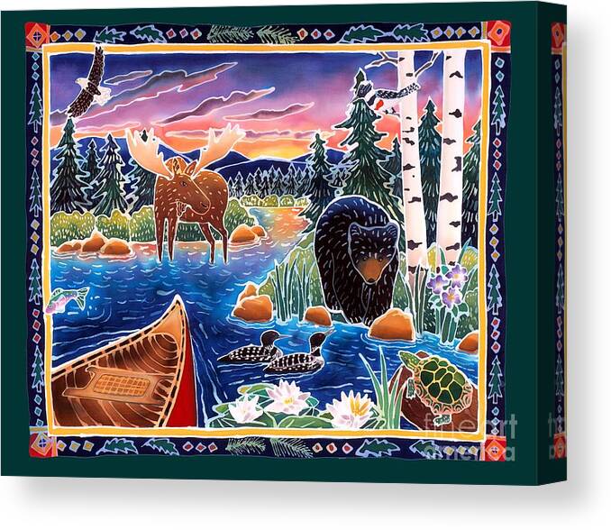 Bear Canvas Print featuring the painting Sunrise at Bear Lake by Harriet Peck Taylor