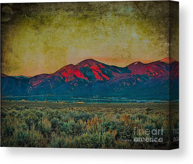 Santa Canvas Print featuring the mixed media Sunset by Charles Muhle