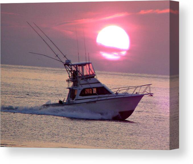 Sunset Cruise Canvas Print featuring the photograph Sunset Cruise by Dark Whimsy