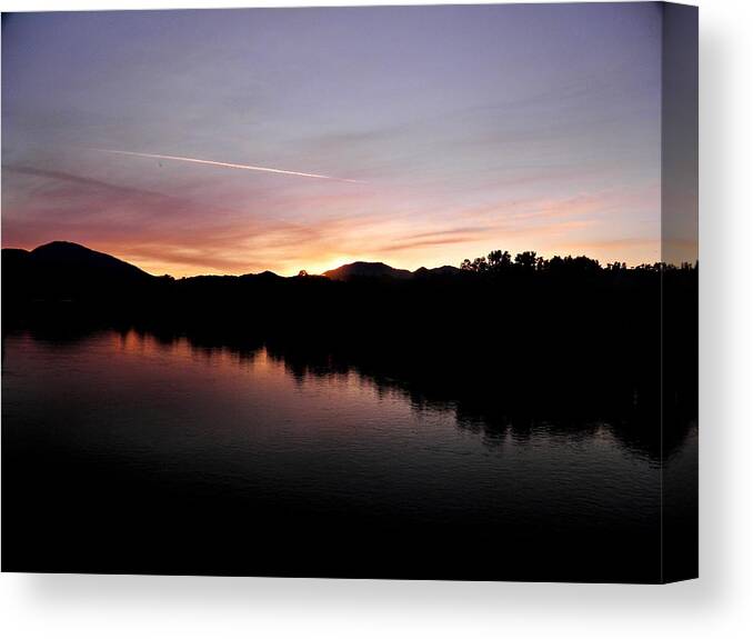 Sunset Canvas Print featuring the photograph Sunset on the River by Andrew Stoffel