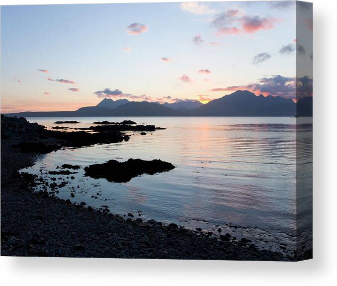 Cuillins Canvas Print featuring the photograph Sunset Over The Cuillin Hills, Skye by David C Tomlinson