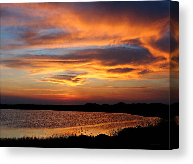 Sunset Reflection Canvas Print featuring the photograph Sunset Reflection by Dark Whimsy