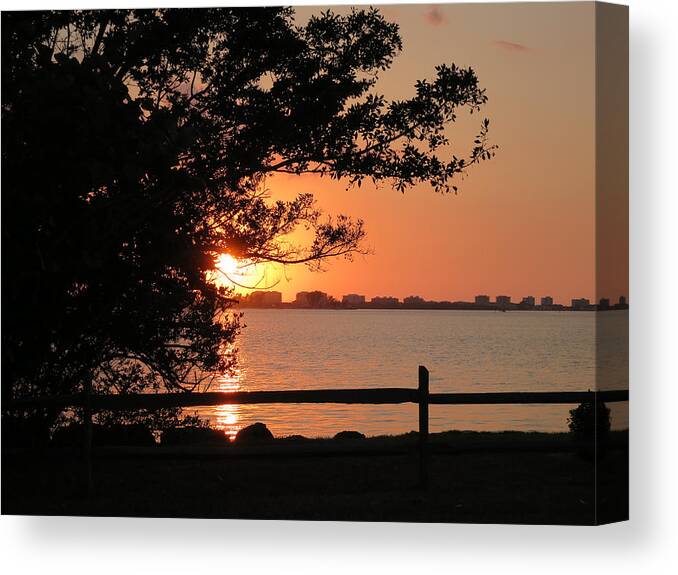 Sunset Canvas Print featuring the photograph Sunset on Sarasota Harbor by Richard Goldman