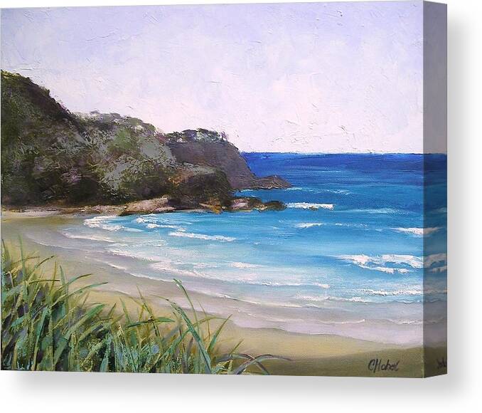 Seascape Canvas Print featuring the painting Sunshine Beach Qld Australia by Chris Hobel