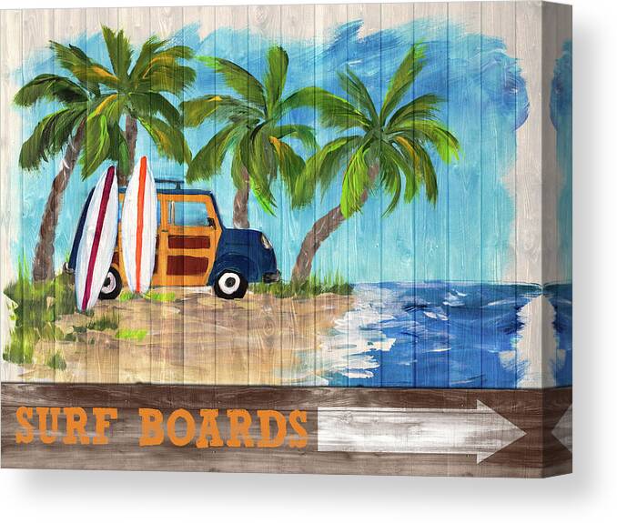 Surf Canvas Print featuring the digital art Surf Boards by Julie Derice