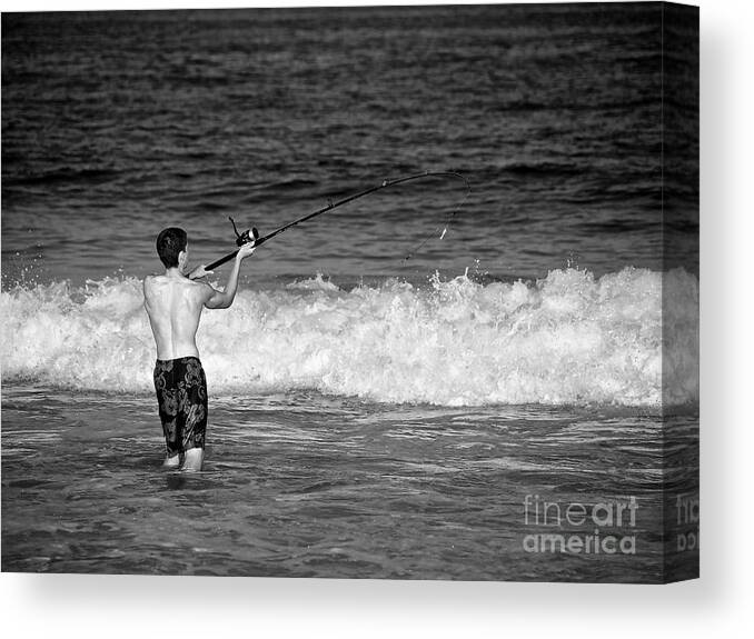 Surf Fishing Canvas Print featuring the photograph Surf Fishing by Mark Miller