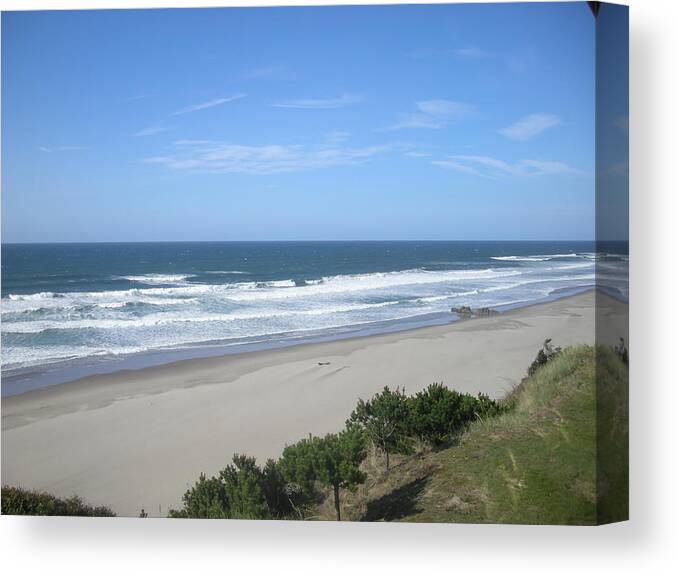 Landscape Canvas Print featuring the photograph Surfs Up by Marian Jenkins