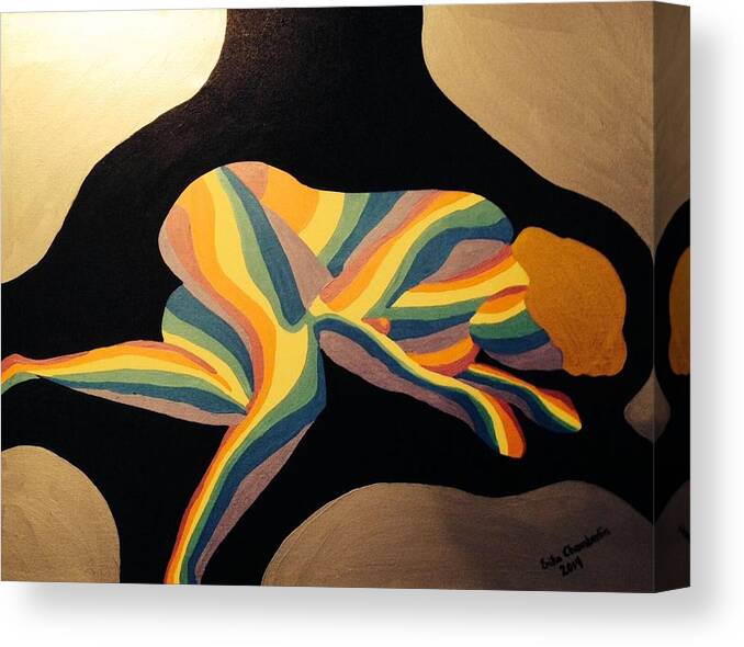 Rainbow Canvas Print featuring the painting Sweet Dreams by Erika Jean Chamberlin