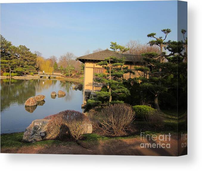 Japanese Gardens Canvas Print featuring the photograph Tea House by Kathie Chicoine