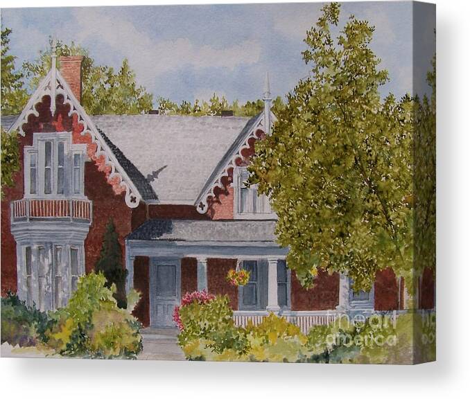 House Canvas Print featuring the painting That House by Jackie Mueller-Jones