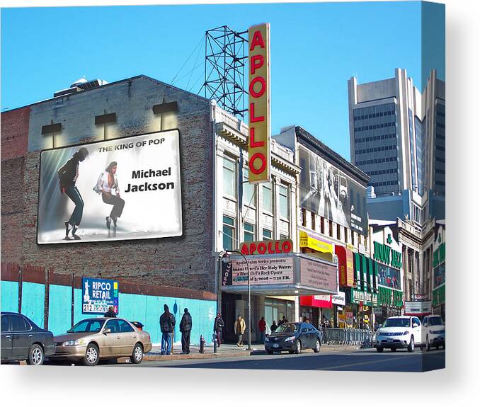 Advertisements Canvas Print featuring the photograph The Apollo Theater-2 by Nina Bradica