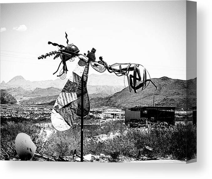 Upper Madera Canyon - 170 Through Big Bend Canvas Print featuring the photograph The Bee in Terlingua Ghost Town by Rebecca Dru