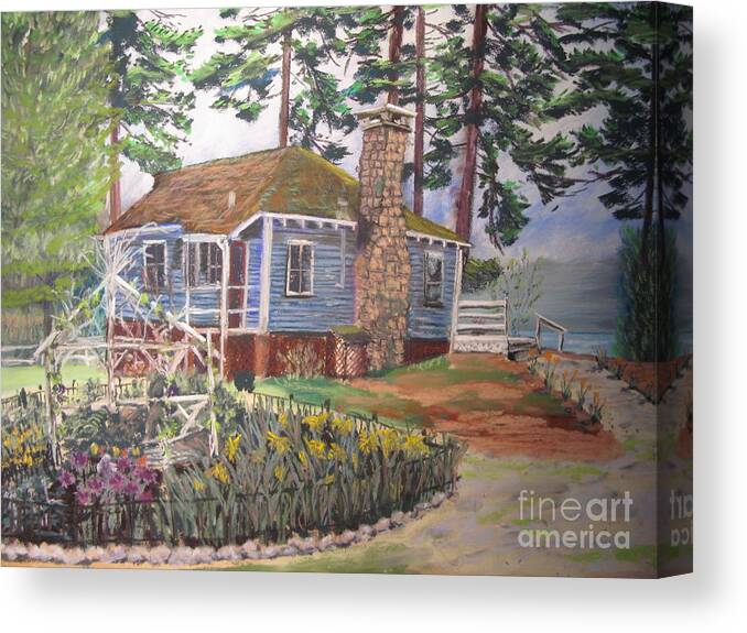 Camp Canvas Print featuring the pastel The Big Camp by Francois Lamothe