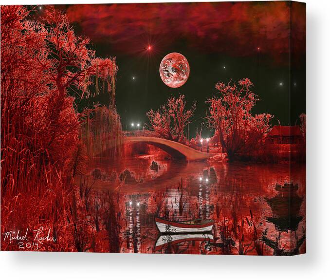 Elizabeth Park Canvas Print featuring the photograph The Blood Moon by Michael Rucker
