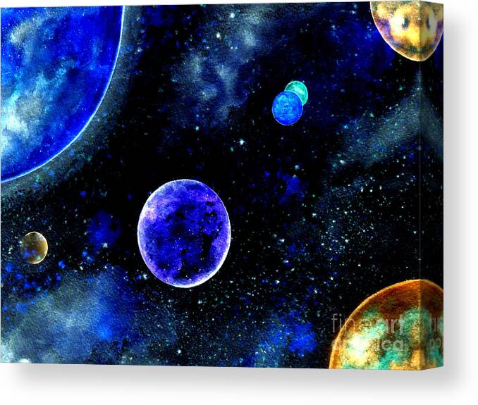 The Blue Planet Canvas Print featuring the painting The Blue Planet by Bill Holkham
