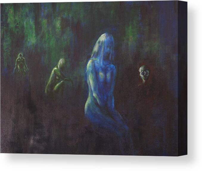 Naked Emotion Canvas Print featuring the painting The Blues by Patricia Kanzler