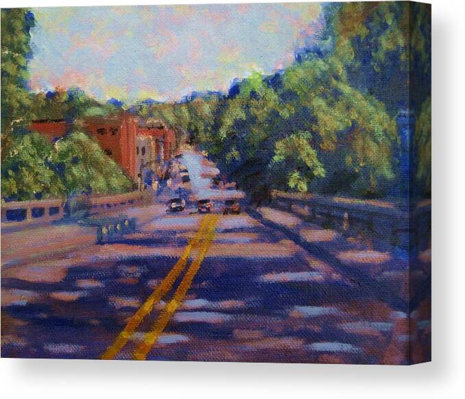 Historic Hillsborough North Carolina Canvas Print featuring the painting The Bridge of Cries by David Zimmerman