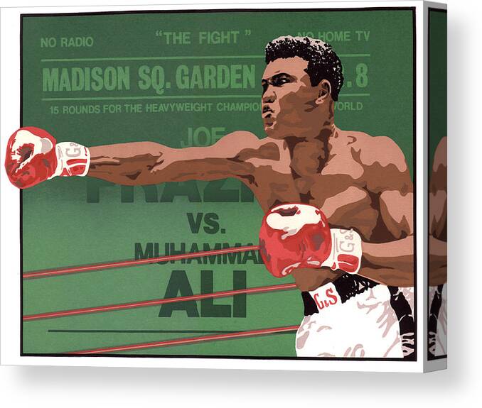 Mohammed Ali Silkscreen Canvas Print featuring the drawing The Champ by Anne Gifford