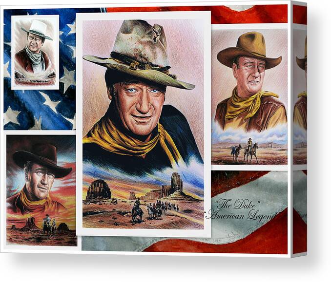 John Wayne Canvas Print featuring the painting The Duke American Legend by Andrew Read