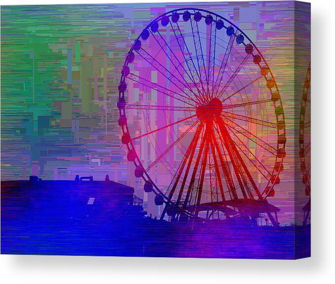 Great Wheel Canvas Print featuring the digital art The Great Wheel Cubed by Tim Allen