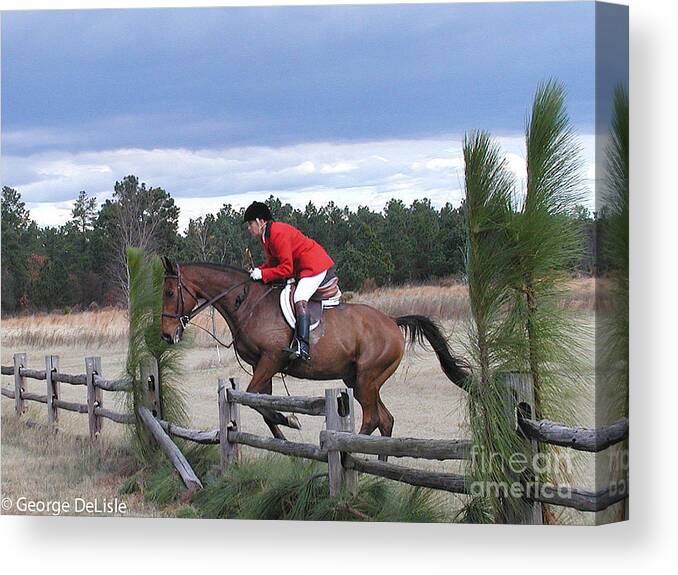 Horses Canvas Print featuring the photograph The HUnt 5 by George DeLisle