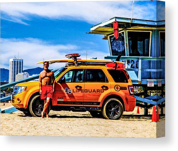 Rebecca Dru Photography Canvas Print featuring the photograph The Lifeguard by Rebecca Dru