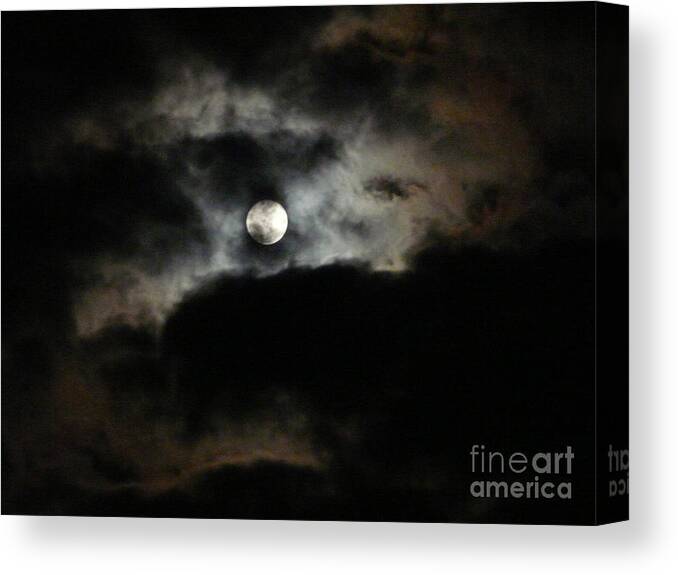 Moon Canvas Print featuring the photograph The Moon and Eye by Avis Noelle