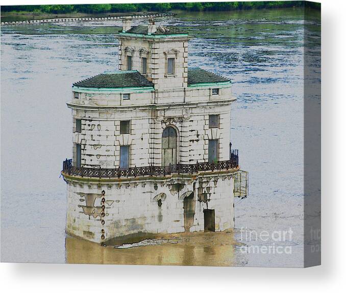  Canvas Print featuring the photograph The Old Water House in Fresco by Kelly Awad