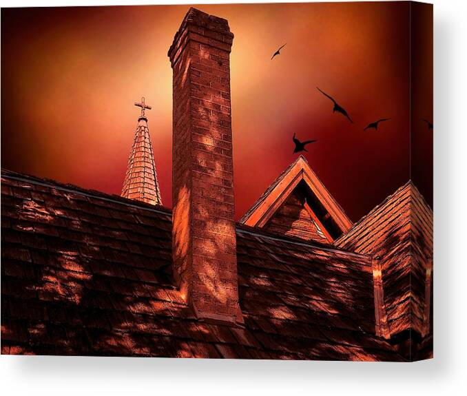 Church Canvas Print featuring the photograph The Olde Steeple by Micki Findlay