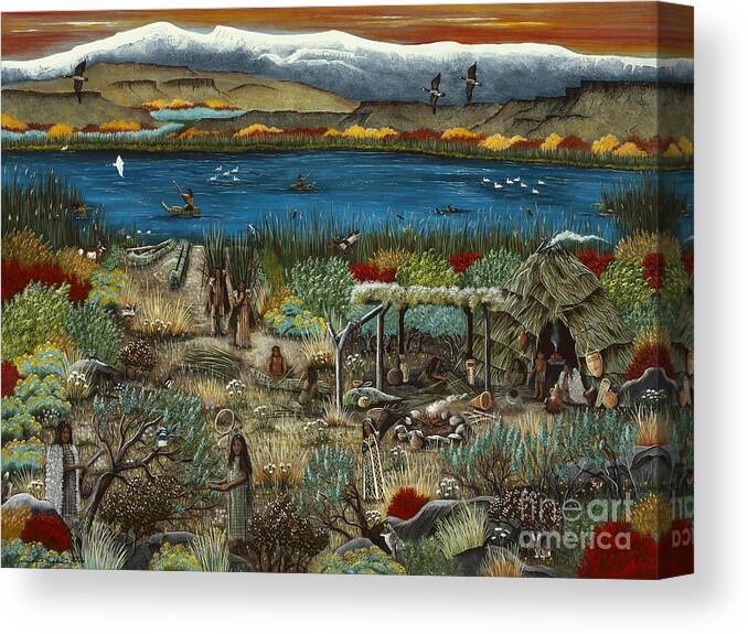 Paiute Canvas Print featuring the painting The Oregon Paiute by Jennifer Lake